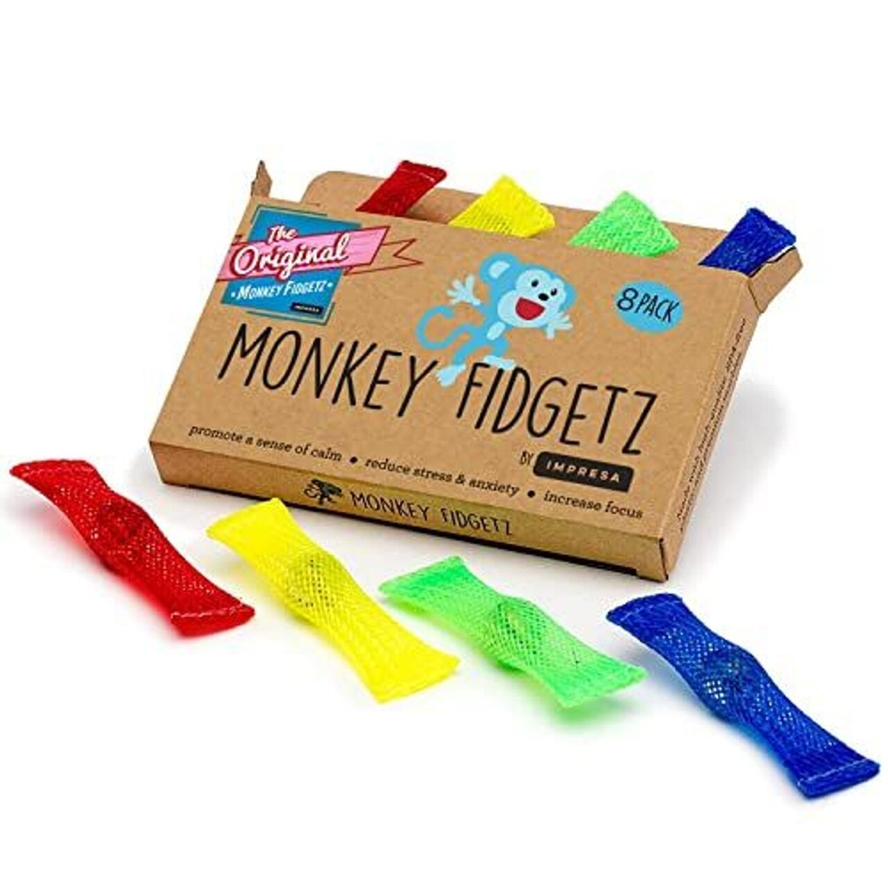 Impresa Marble Mesh Fidget Toys - Pack of 8, Ages 3+ - Stress Relief & Sensory Toys - Classroom Fidgets for Kids & Adults Easter Gift Basket